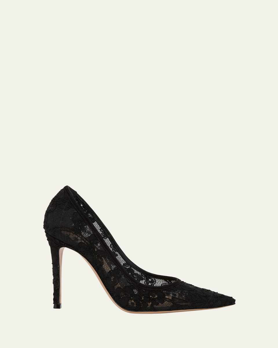 Floral Lace Stiletto Pumps